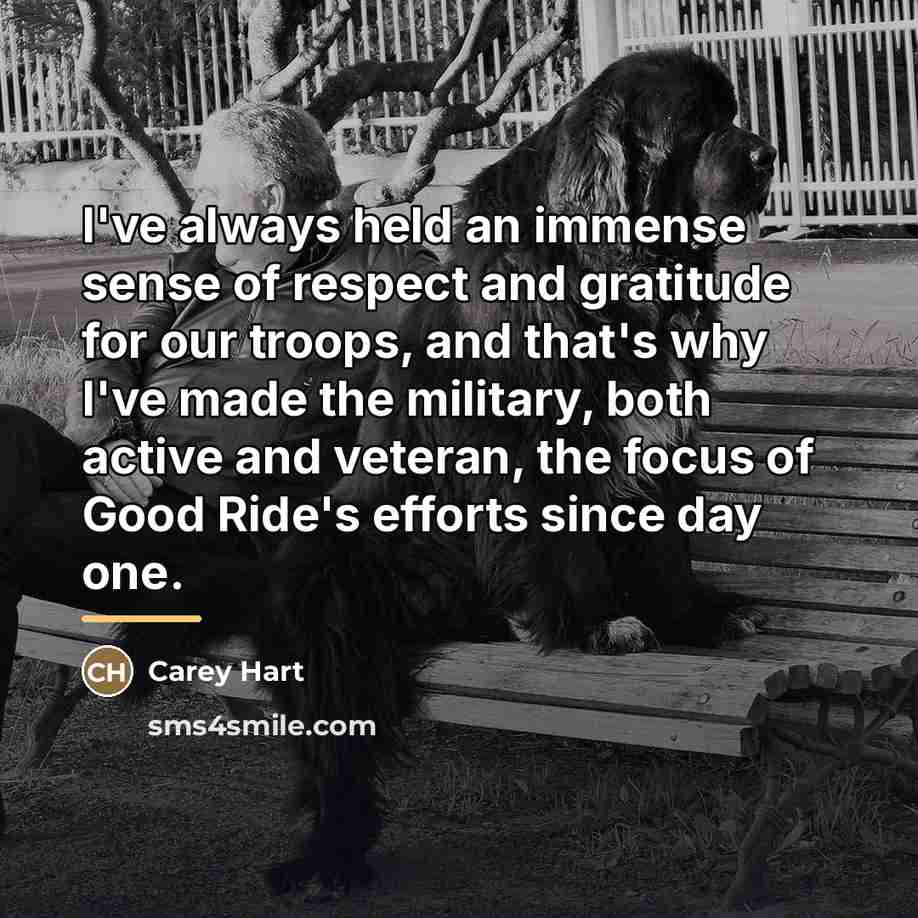 “I've always held an immense sense of respect and gratitude…” quote by Carey Hart