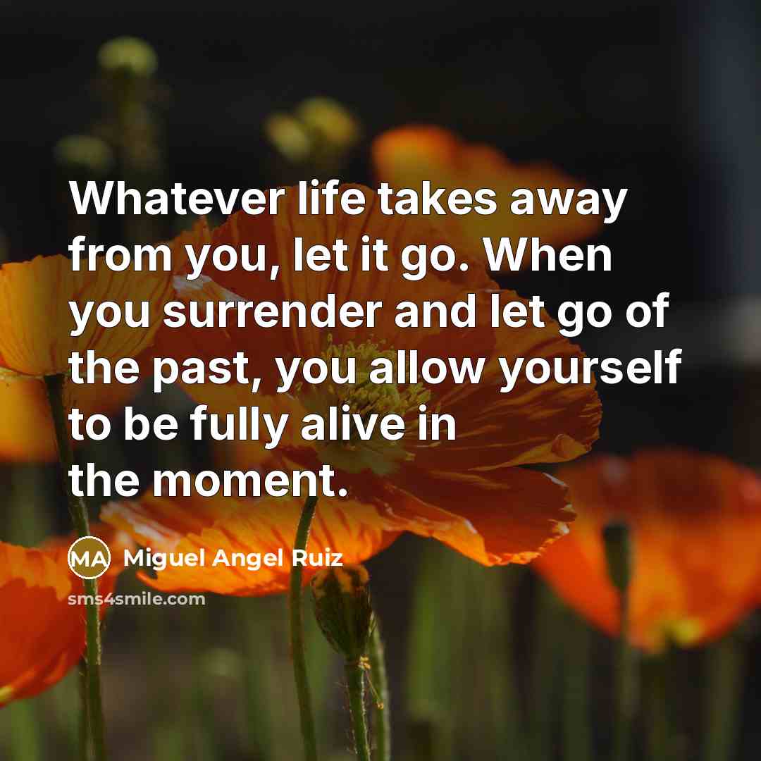 “Whatever life takes away from you, let it go. When…” quote by Miguel Angel Ruiz