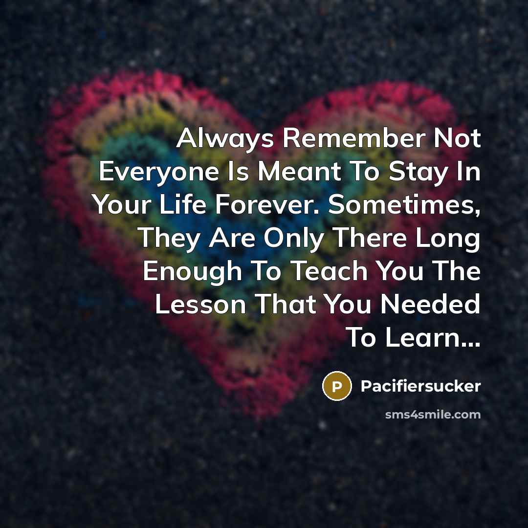 “Always Remember Not Everyone Is Meant To Stay In Your…” quote by Pacifiersucker