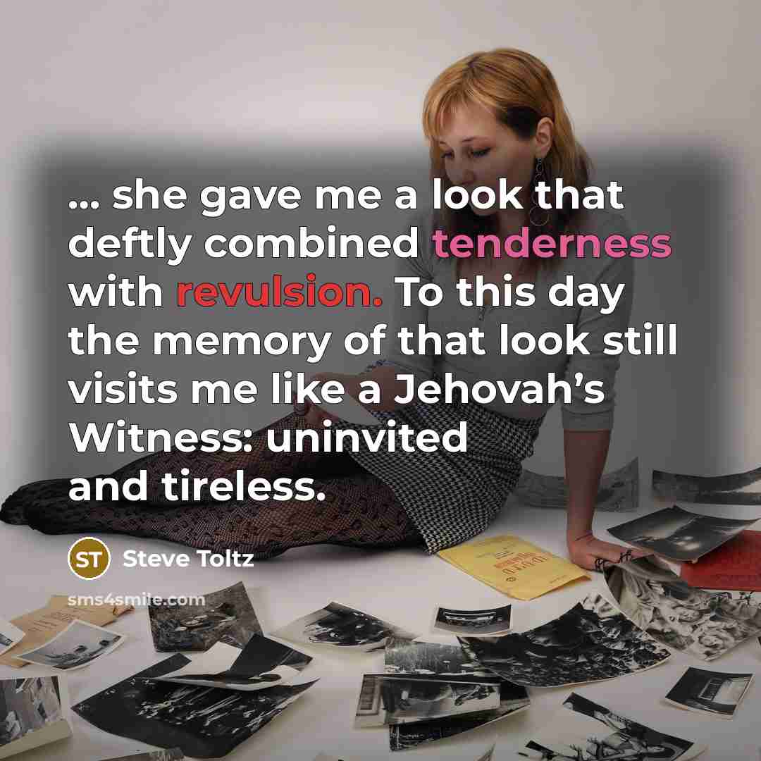 “she gave me a look that deftly combined tenderness…” quote by Steve Toltz