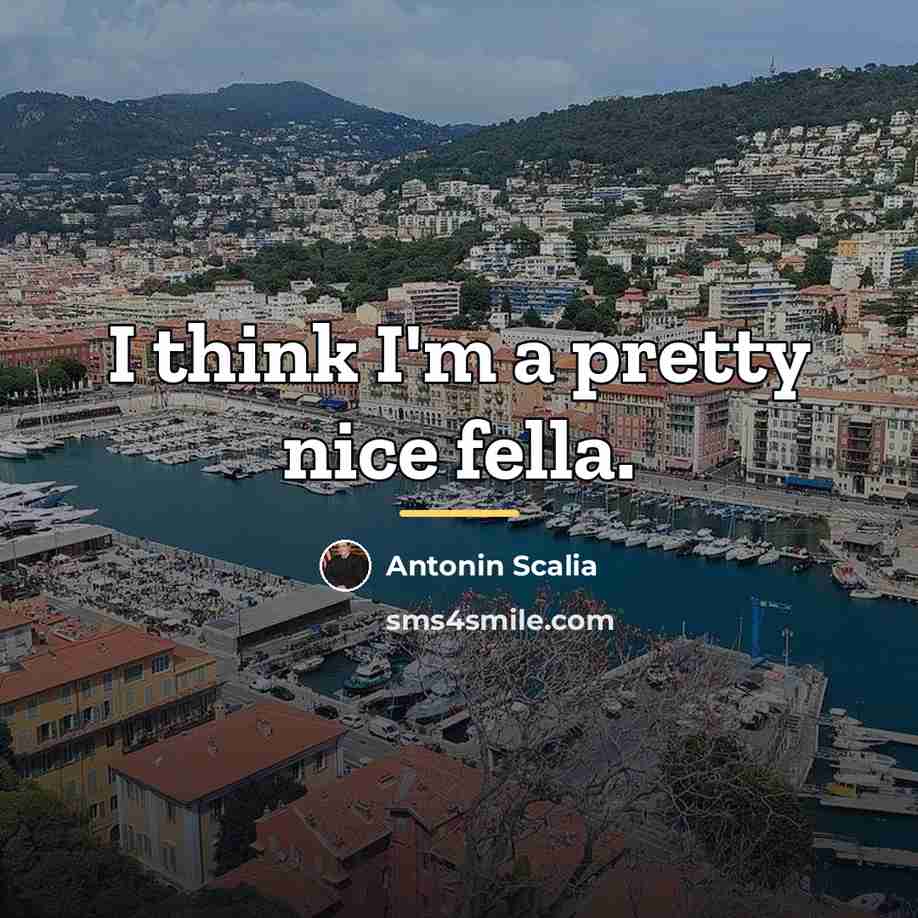 “I think I'm a pretty nice fella.…” quote by Antonin Scalia