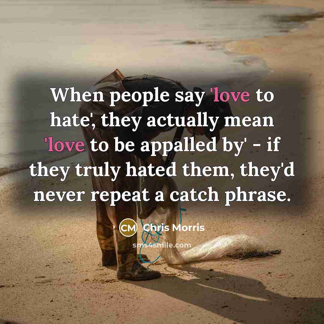 “When people say 'love to hate', they actually mean 'love…” quote by Chris Morris