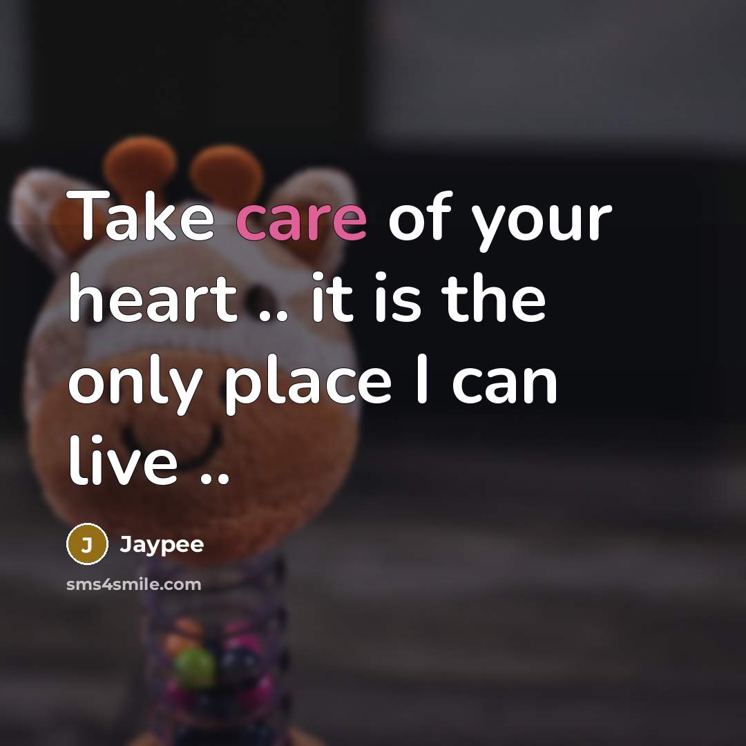 “Take care of your heart .. it is the only…” quote by Jaypee