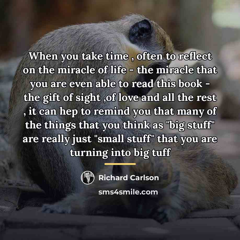 “When you take time , often to reflect on the…” quote by Richard Carlson