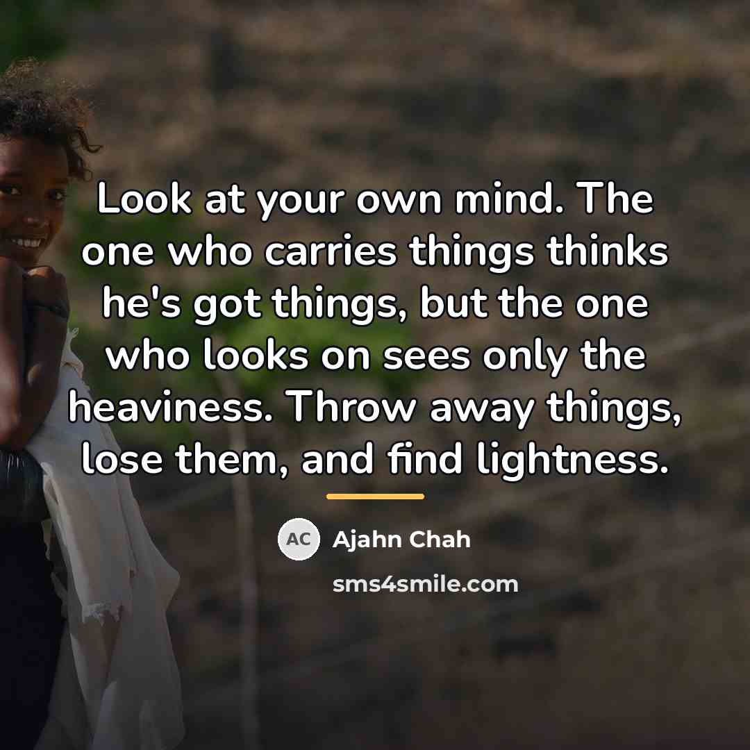 “Look at your own mind. The one who carries things…” quote by Ajahn Chah