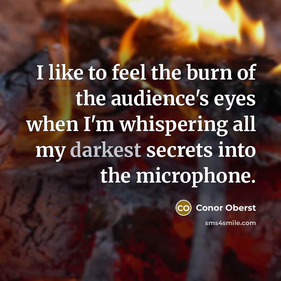 “I like to feel the burn of the audience's eyes…” quote by Conor Oberst