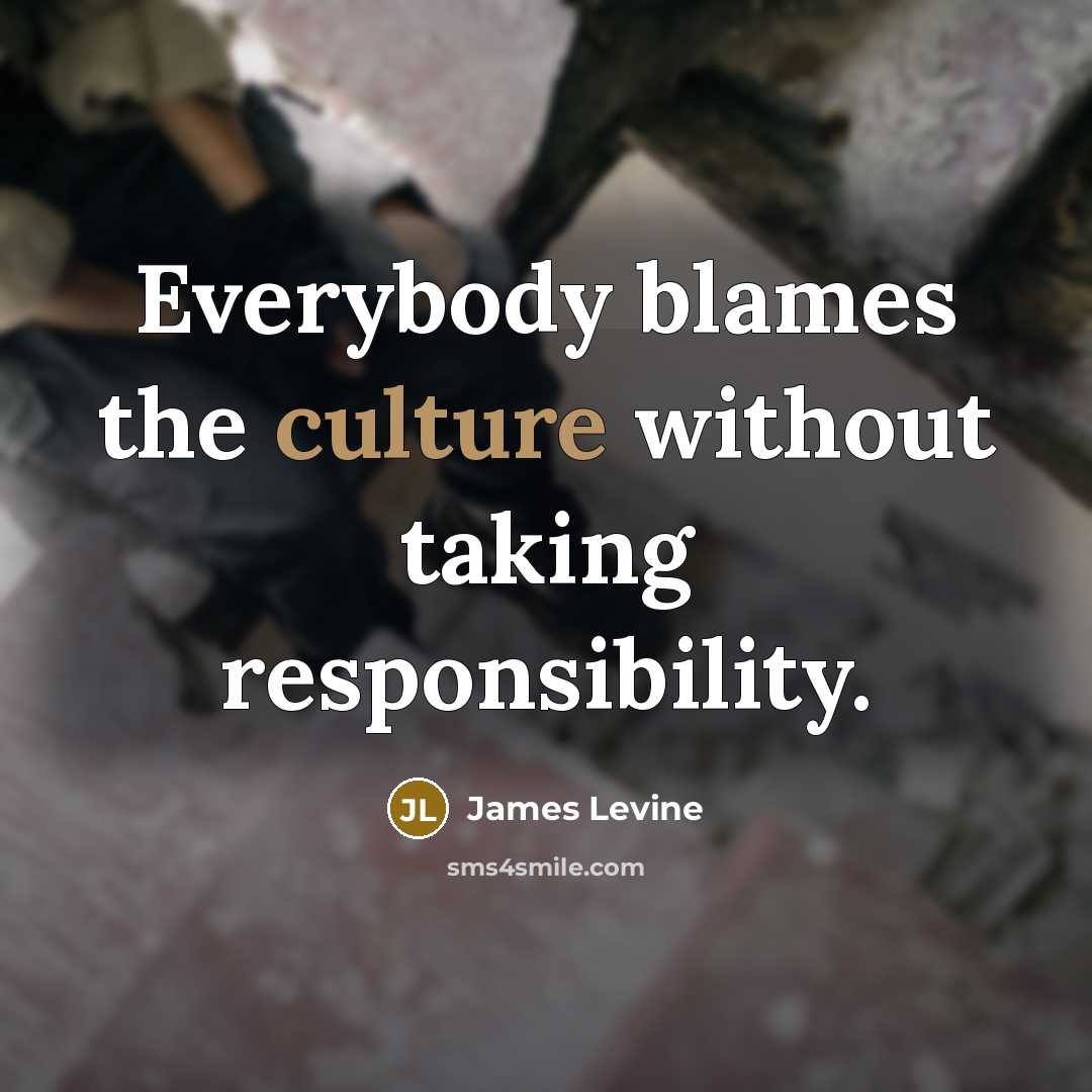 “Everybody blames the culture without taking responsibility.…” quote by James Levine