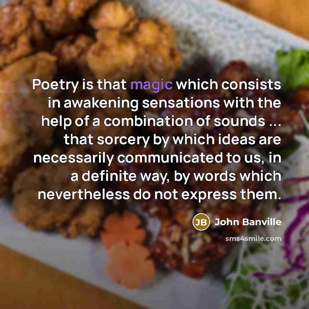 “Poetry is that magic which consists in awakening sensations with…” quote by John Banville