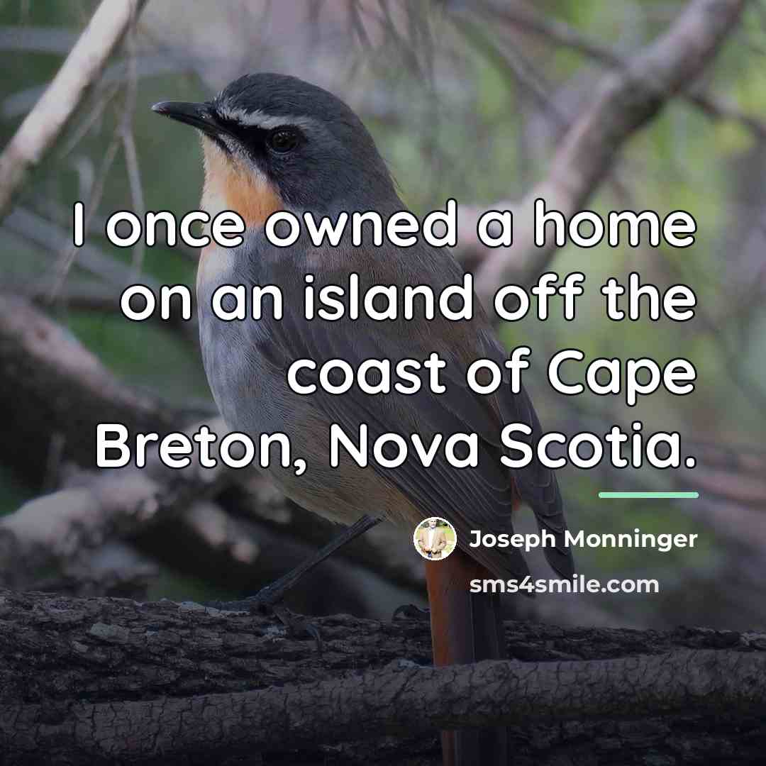 “I once owned a home on an island off the…” quote by Joseph Monninger