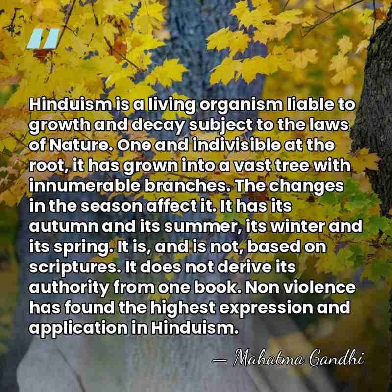 Hinduism is a living organism liable to growth and decay subject to&hellip; - Mahatma Gandhi