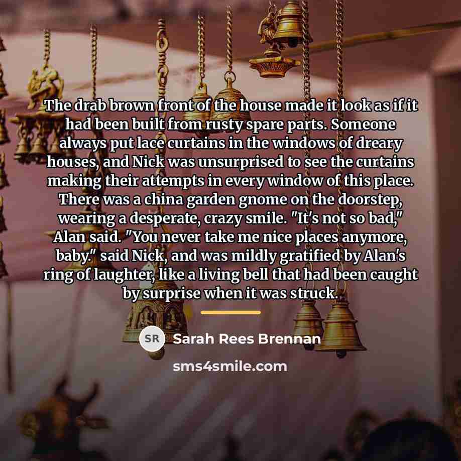 “The drab brown front of the house made it look…” quote by Sarah Rees Brennan