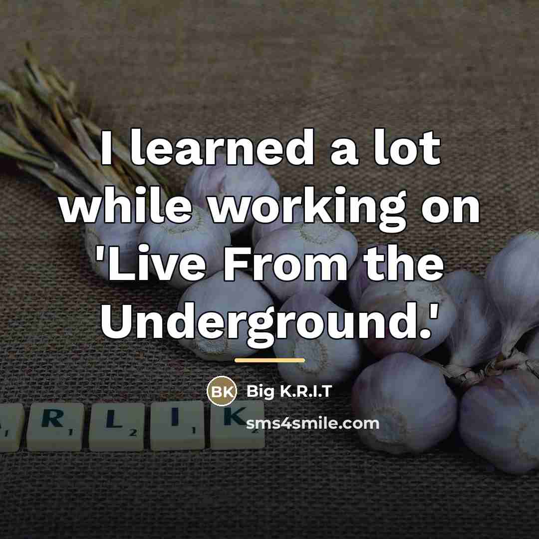 “I learned a lot while working on 'Live From the…” quote by Big K.R.I.T