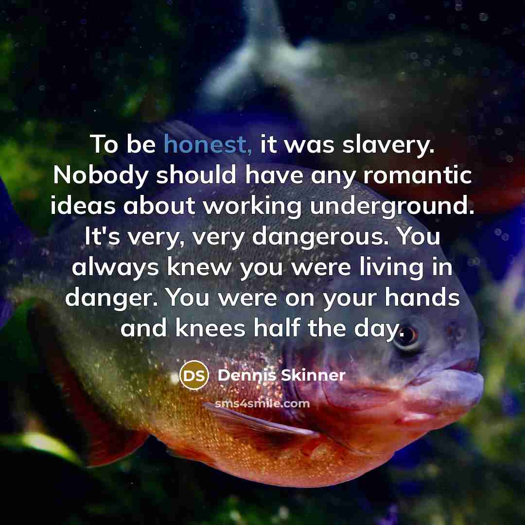 “To be honest, it was slavery. Nobody should have any…” quote by Dennis Skinner
