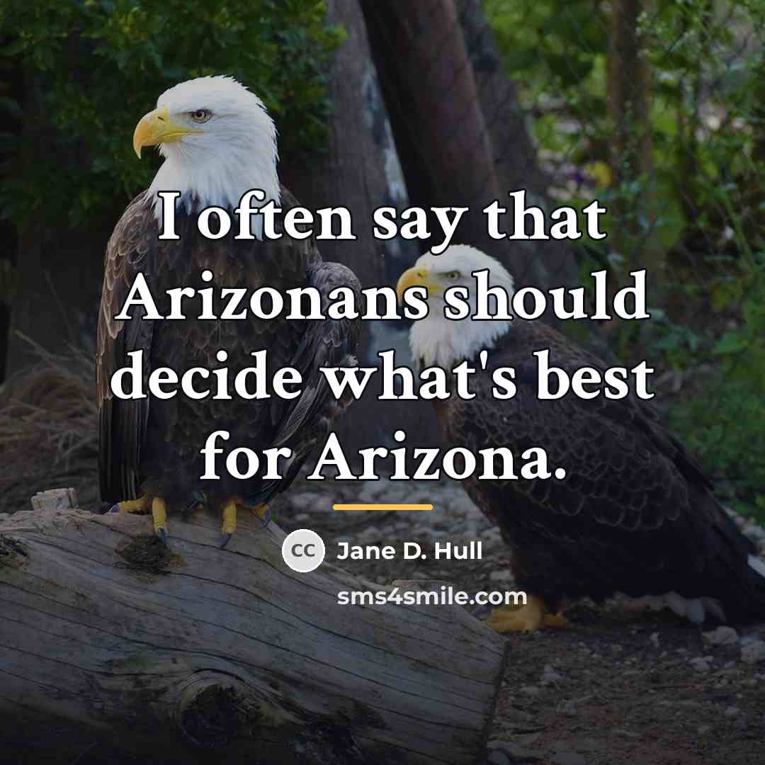 “I often say that Arizonans should decide what's best for…” quote by Jane D. Hull