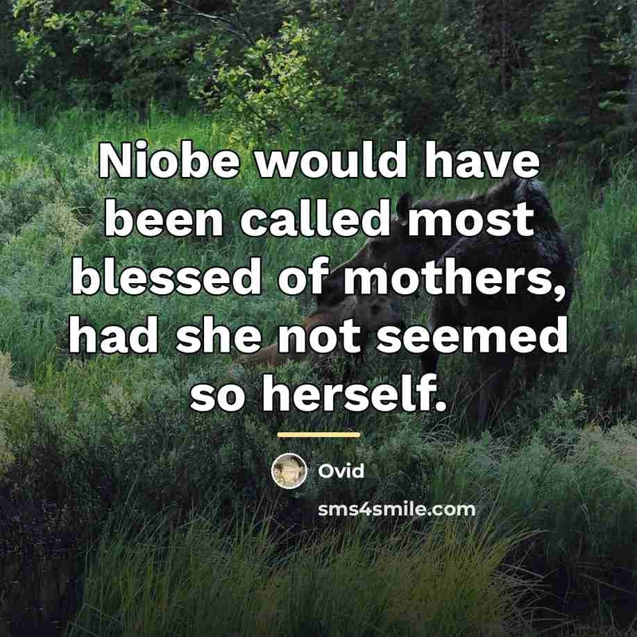 “Niobe would have been called most blessed of mothers, had…” quote by Ovid
