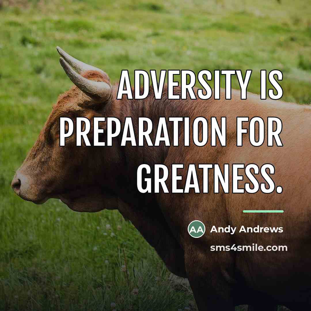 “Adversity is preparation for greatness.…” quote by Andy Andrews