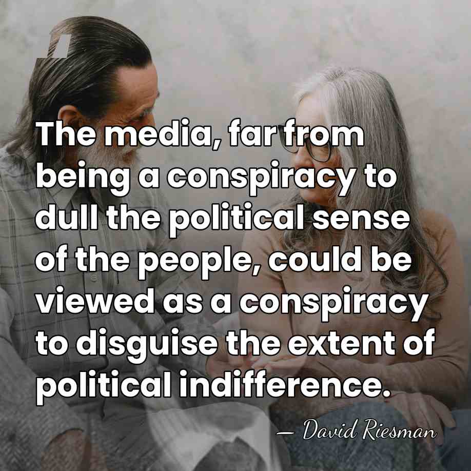 The media, far from being a conspiracy to dull the political sense&hellip; - David Riesman