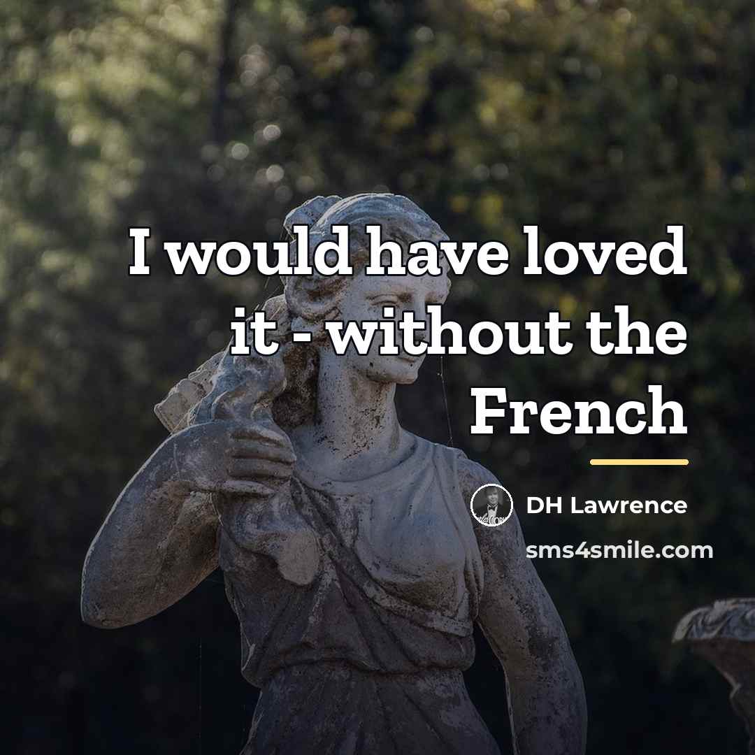 “I would have loved it - without the French…” quote by DH Lawrence