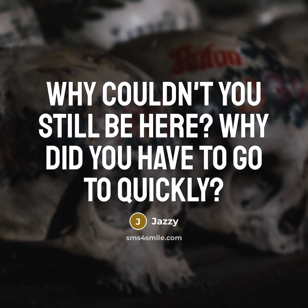 “Why couldn't you still be here? Why did you have…” quote by Jazzy