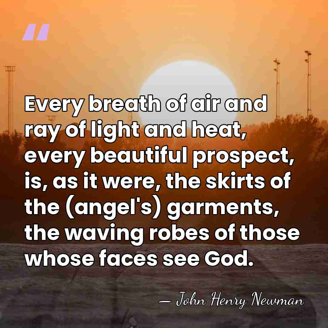 Every breath of air and ray of light and heat, every beautiful&hellip; - John Henry Newman