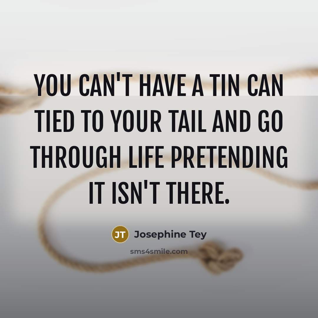 “You can't have a tin can tied to your tail…” quote by Josephine Tey