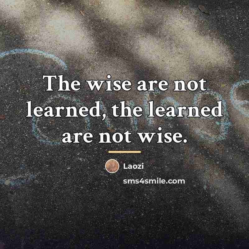 “The wise are not learned, the learned are not wise.…” quote by Laozi