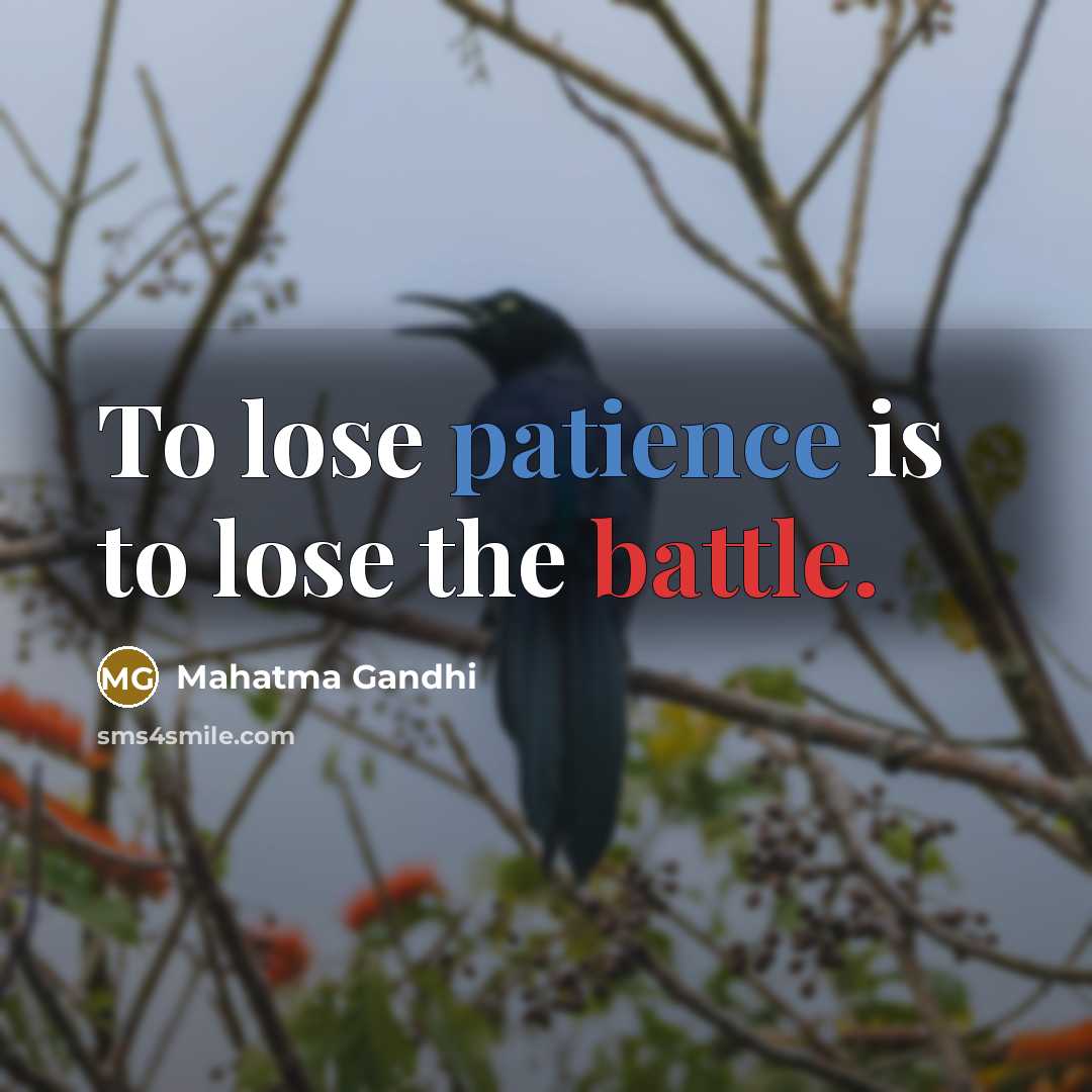“To lose patience is to lose the battle.…” quote by Mahatma Gandhi