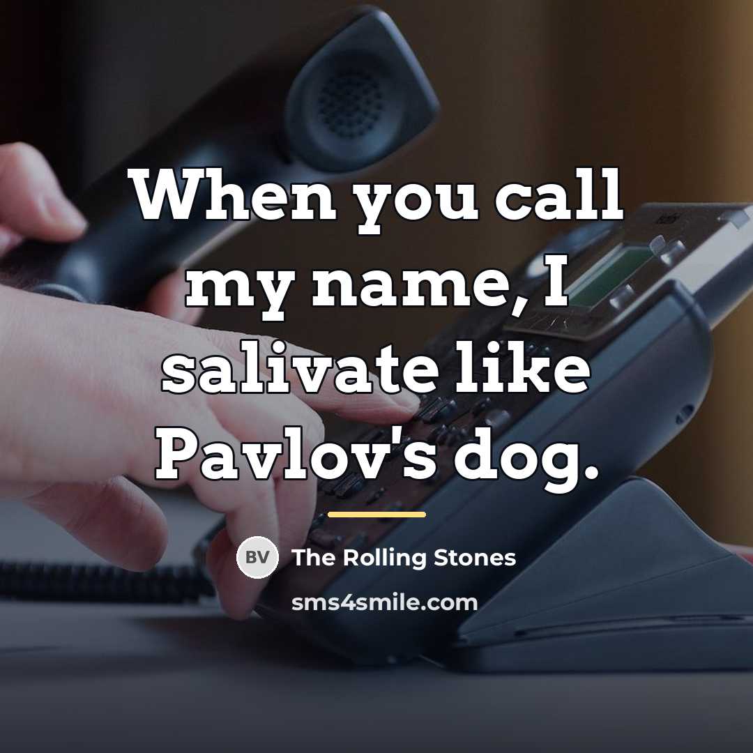 “When you call my name, I salivate like Pavlov's dog.…” quote by The Rolling Stones