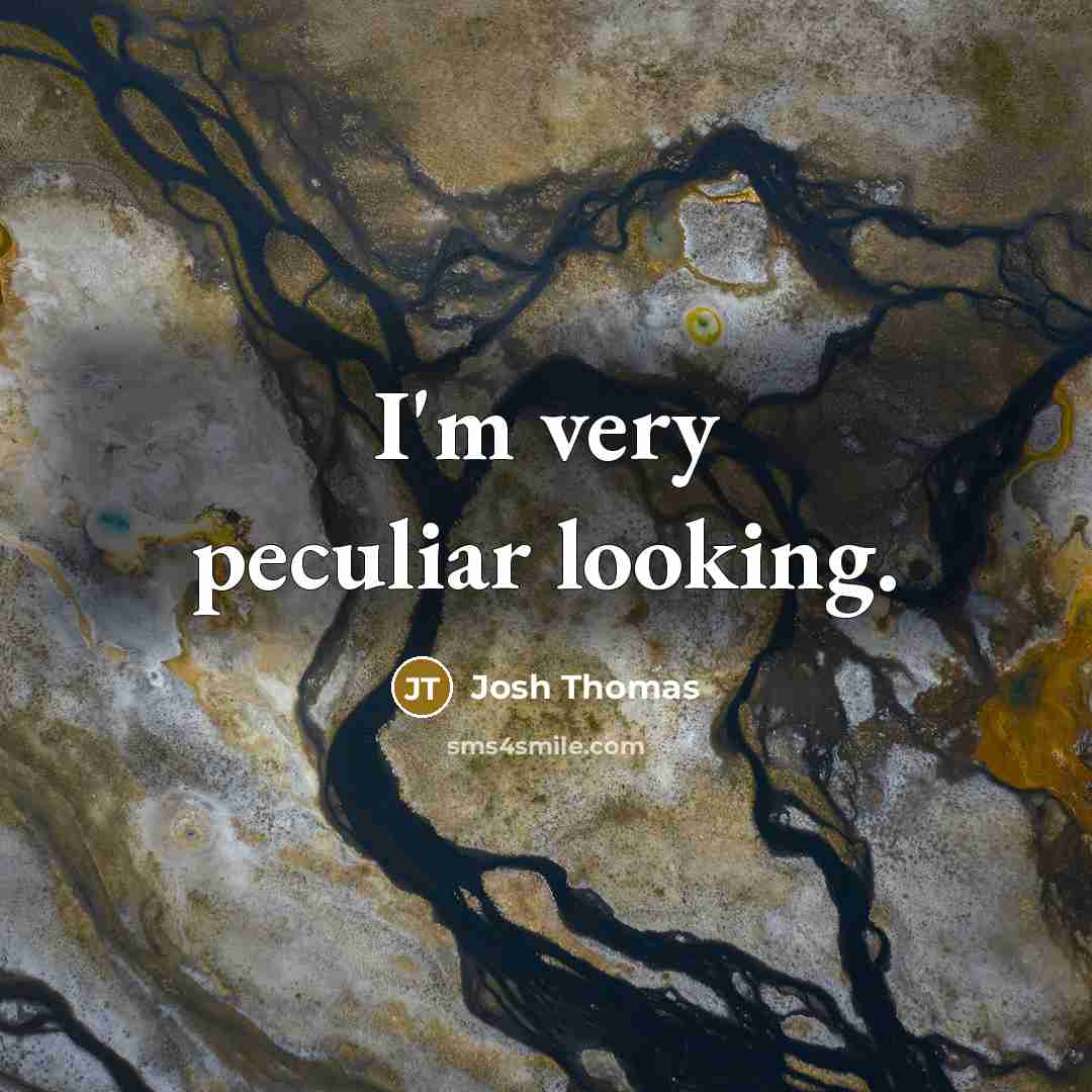 “I'm very peculiar looking.” quote by Josh Thomas