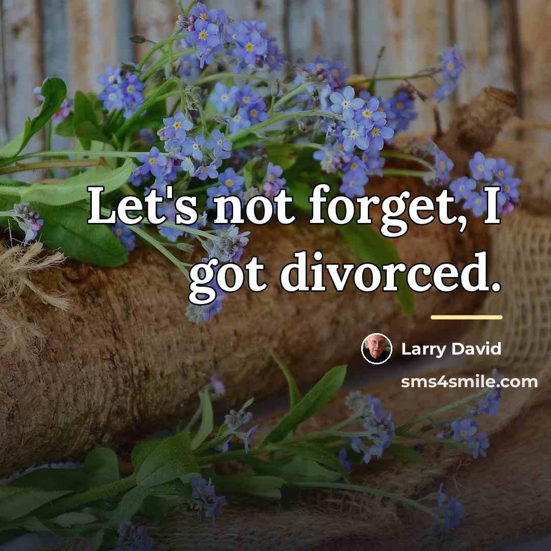 “Let's not forget, I got divorced.…” quote by Larry David