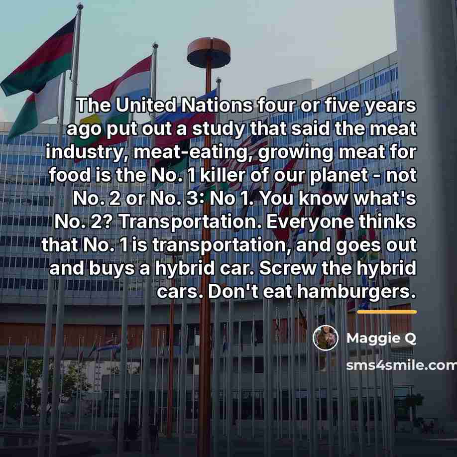 “The United Nations four or five years ago put out…” quote by Maggie Q
