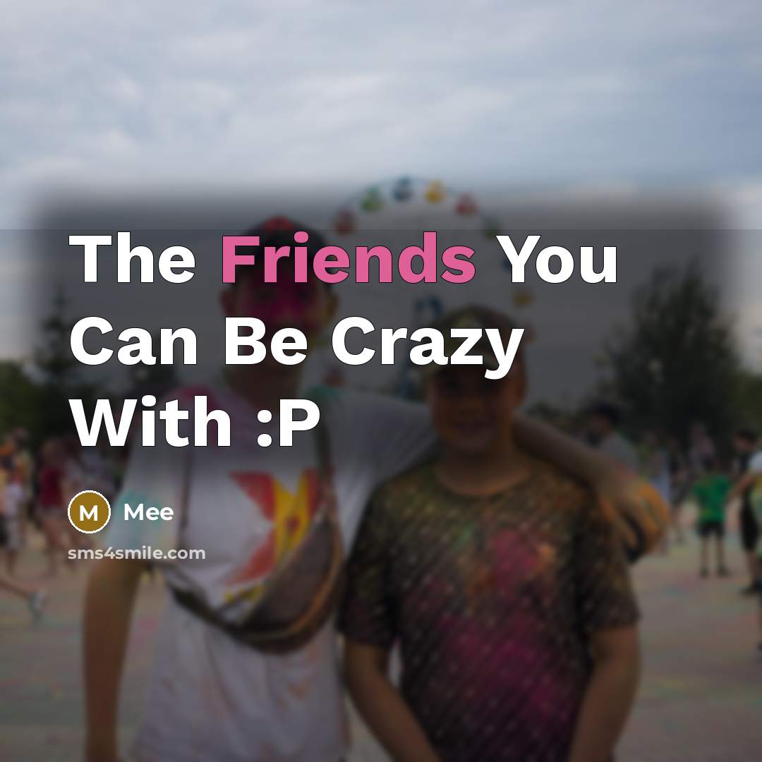 “The Friends You Can Be Crazy With :P” quote by Mee