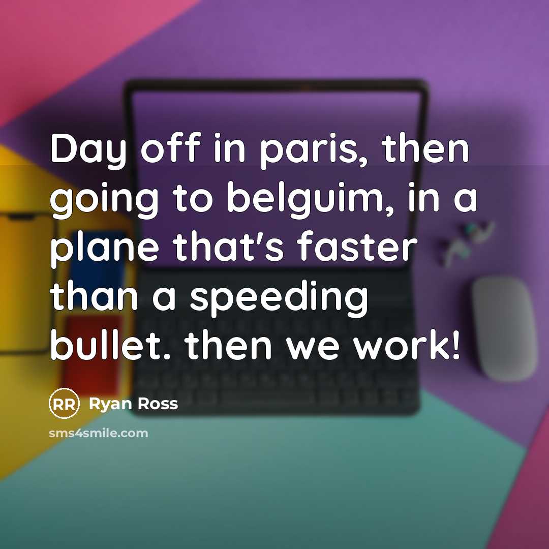 “Day off in paris, then going to belguim, in a…” quote by Ryan Ross