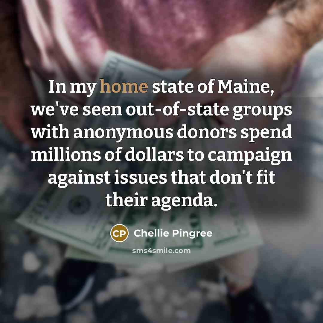 “In my home state of Maine, we've seen out-of-state groups…” quote by Chellie Pingree