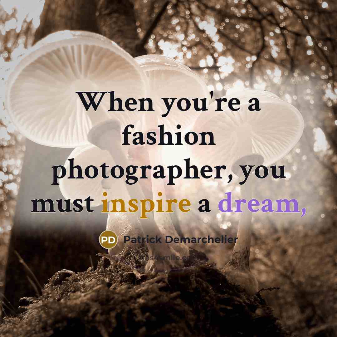 “When you're a fashion photographer, you must inspire a dream,…” quote by Patrick Demarchelier