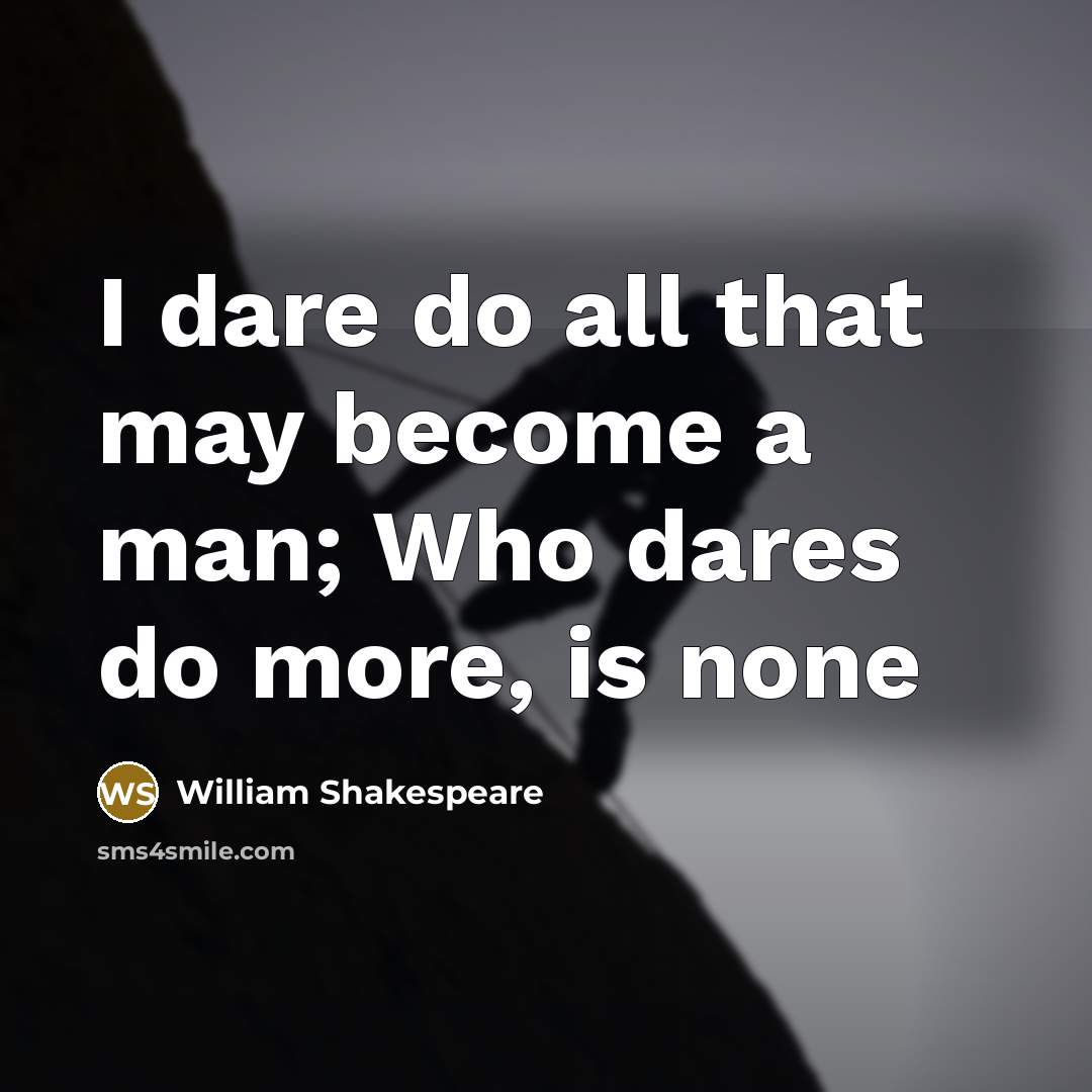 “I dare do all that may become a man; Who…” quote by William Shakespeare