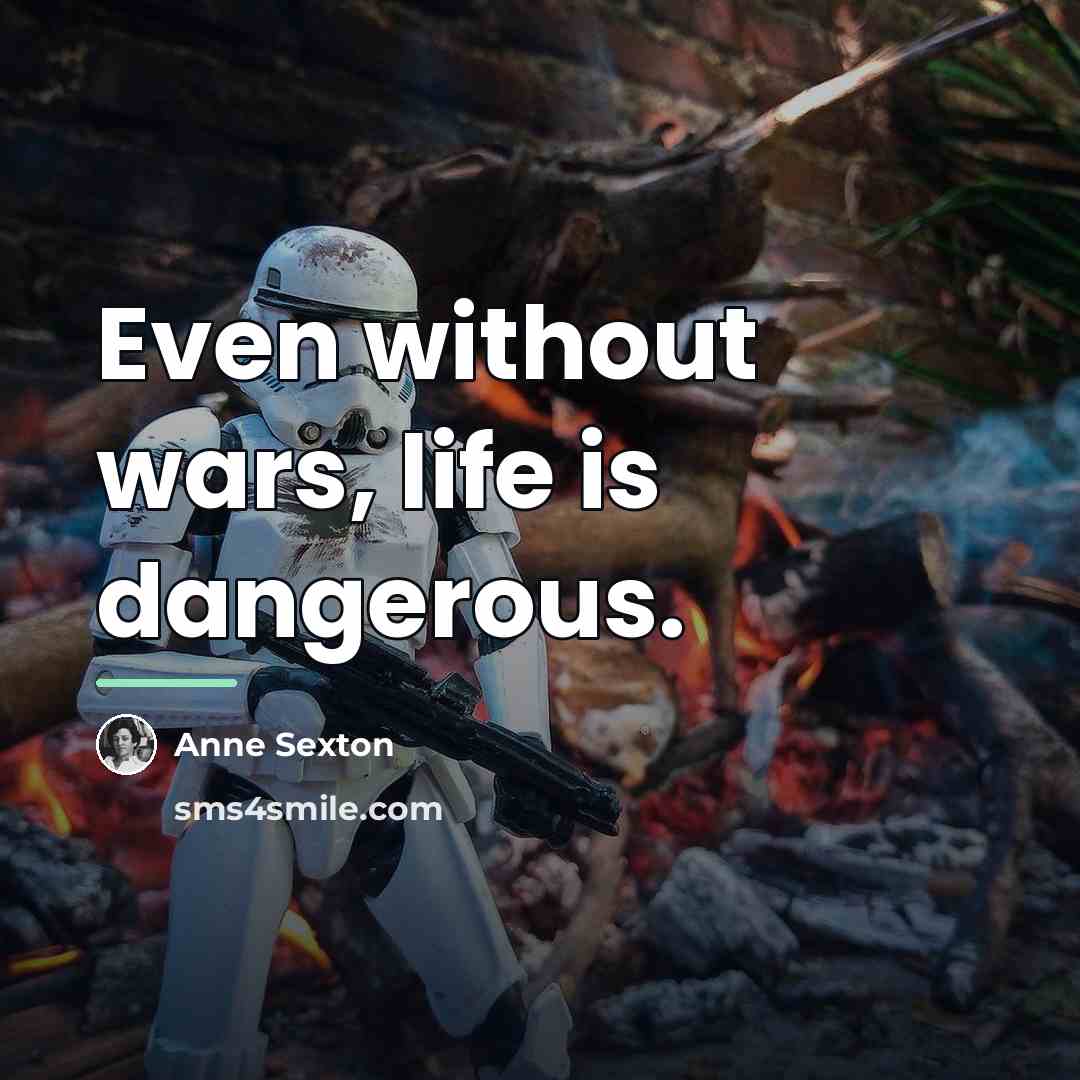 “Even without wars, life is dangerous.…” quote by Anne Sexton