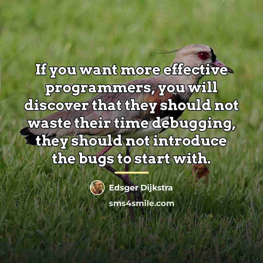 “If you want more effective programmers, you will discover that…” quote by Edsger Dijkstra
