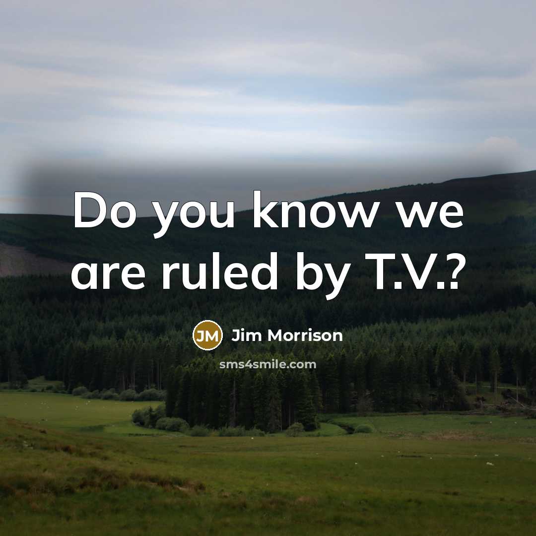 “Do you know we are ruled by T.V.?…” quote by Jim Morrison