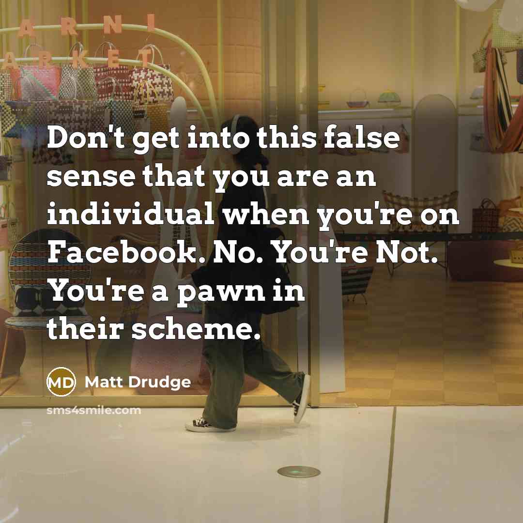 “Don't get into this false sense that you are an…” quote by Matt Drudge