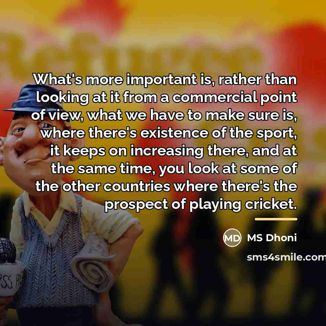 “What's more important is, rather than looking at it from…” quote by MS Dhoni