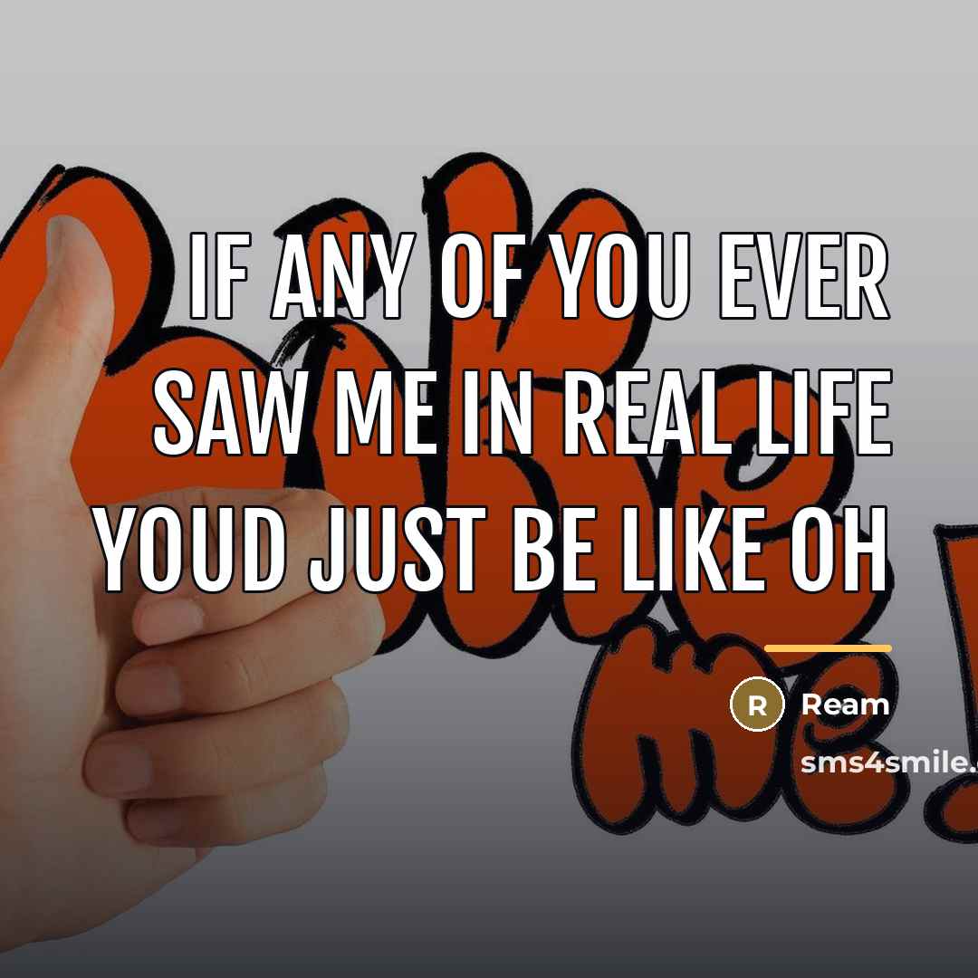 “If any of you ever saw me in real life…” quote by Ream