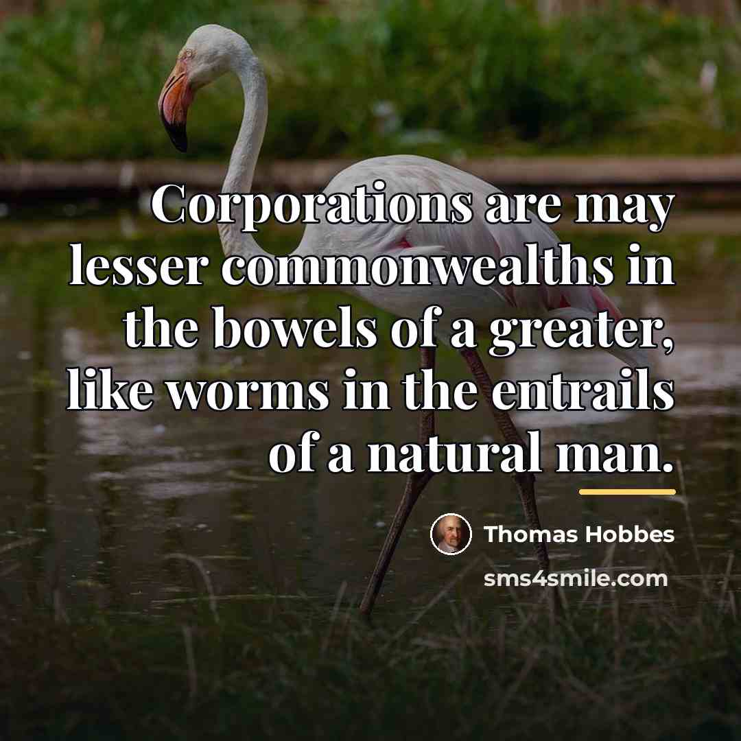 “Corporations are may lesser commonwealths in the bowels of a…” quote by Thomas Hobbes