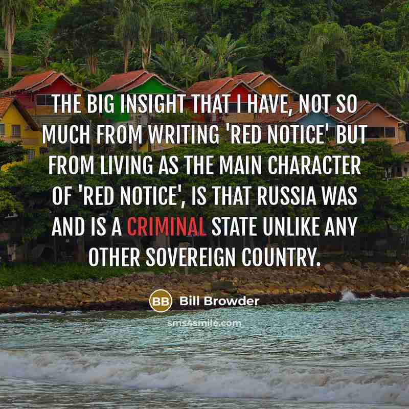 “The big insight that I have, not so much from…” quote by Bill Browder