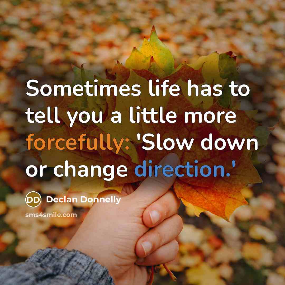“Sometimes life has to tell you a little more forcefully:…” quote by Declan Donnelly