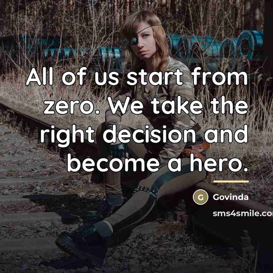 “All of us start from zero. We take the right…” quote by Govinda