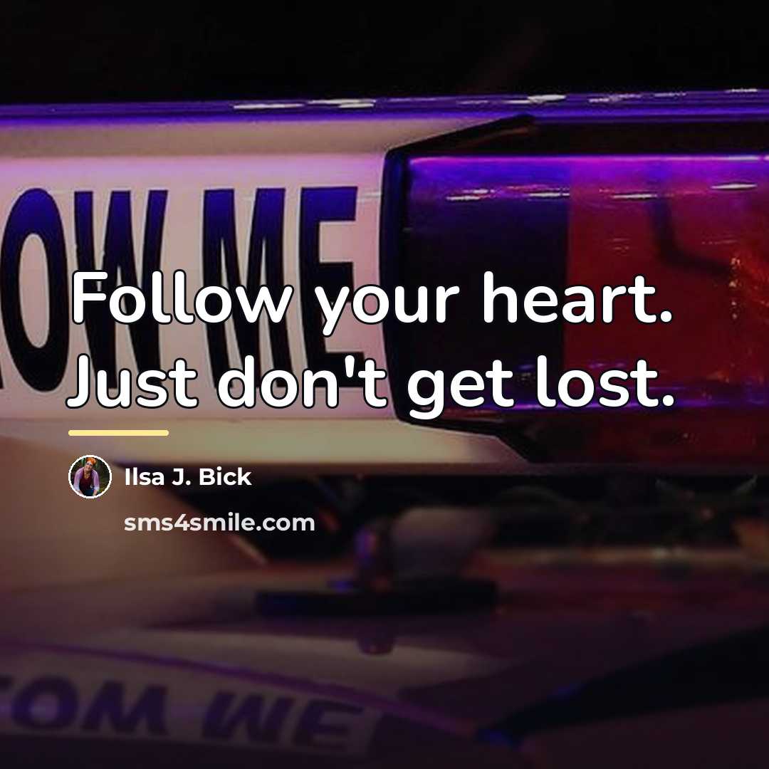 “Follow your heart. Just don't get lost.…” quote by Ilsa J. Bick