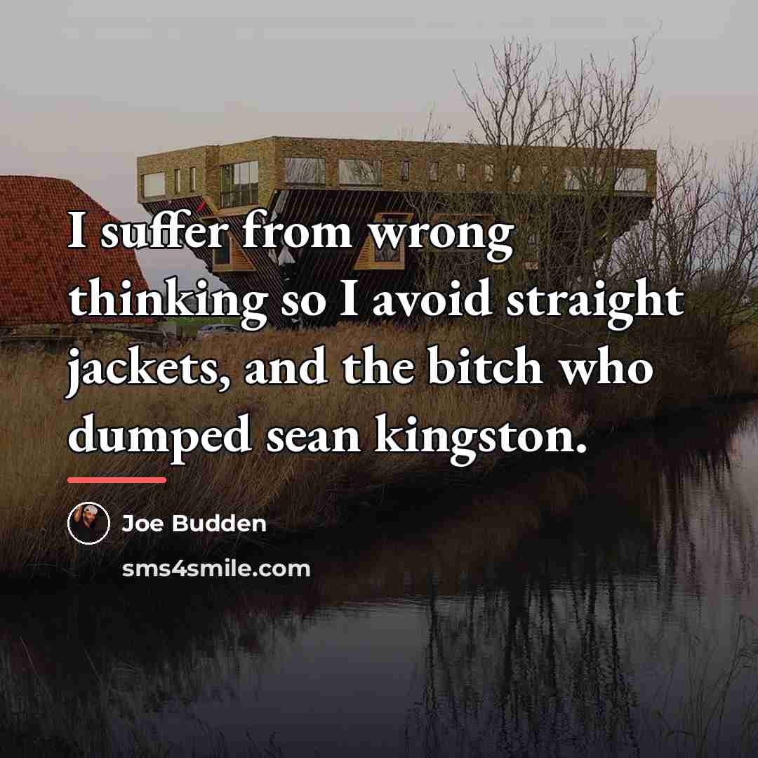 “I suffer from wrong thinking so I avoid straight jackets,…” quote by Joe Budden