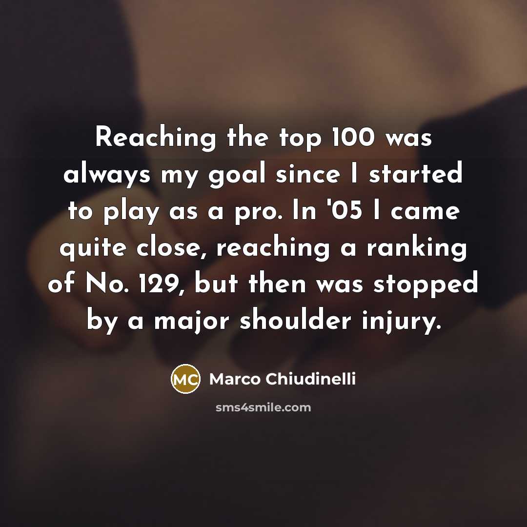 “Reaching the top 100 was always my goal since I…” quote by Marco Chiudinelli