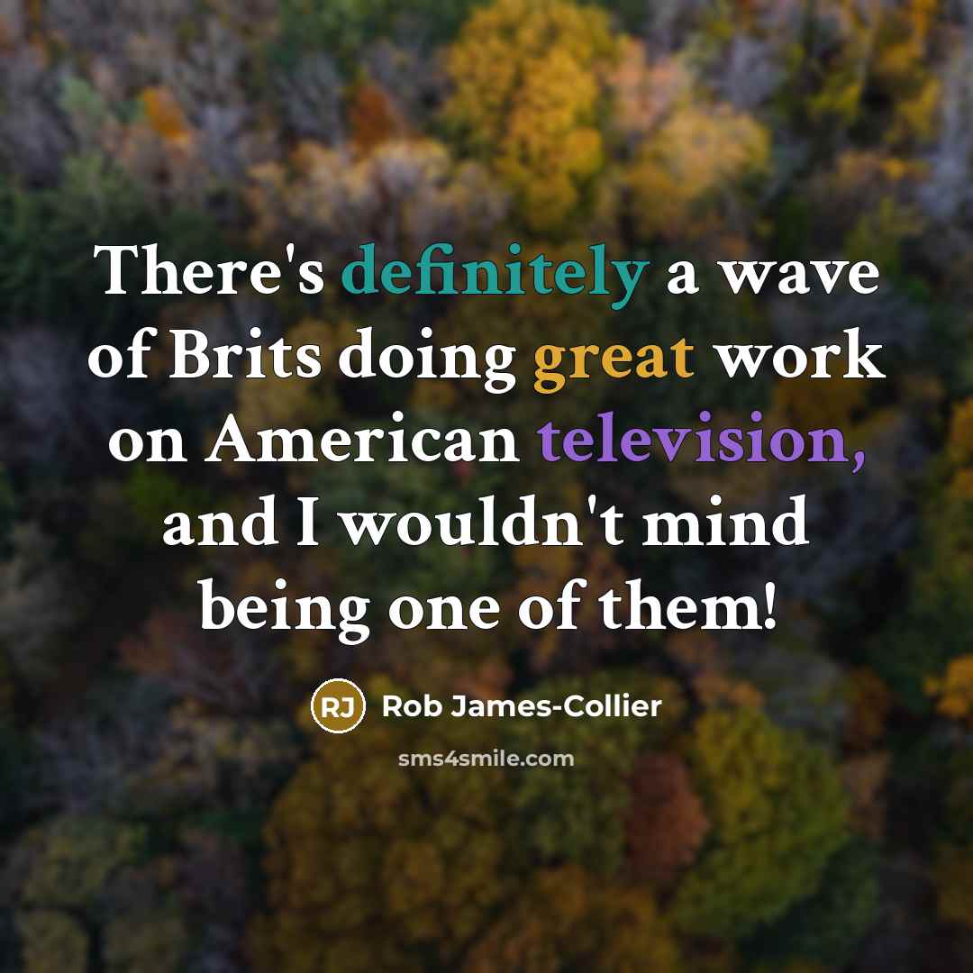 “There's definitely a wave of Brits doing great work on American television, and I wouldn't mind being one of them!” quote by Rob James-Collier